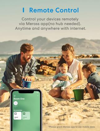 Imagem de Pacote com 2 tomadas 2 em 1 Smart Plug Meross WiFi Dual 15A