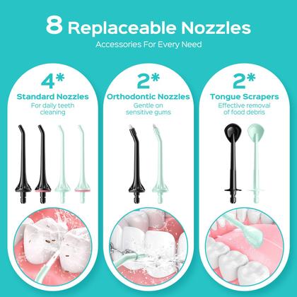Imagem de Pacote com 2 unidades Water Flosser COSLUS para dentes com 3 modos e 8 níveis