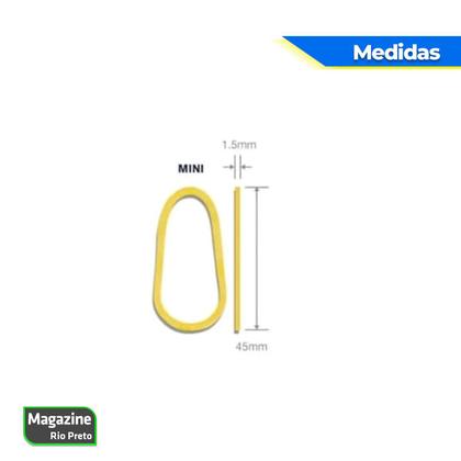 Imagem de Pacote Com 2100 Elástico N18 Amarelo Elastiquinho Liga Gominha Para Dinheiro Escritório Organização