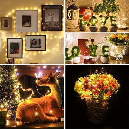 Imagem de Pacote com 24 Fairy String Lights Rivokeer, 7 pés e 20 LED, impermeável