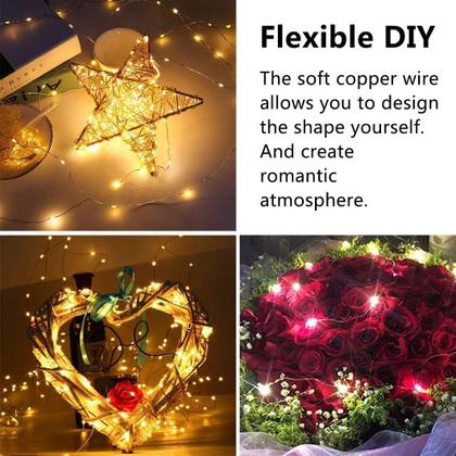 Imagem de Pacote com 24 Fairy String Lights Rivokeer, 7 pés e 20 LED, impermeável