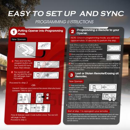 Imagem de Pacote com 3 unidades de controle remoto de porta de garagem Avisontek Genie compatível com G3T-R