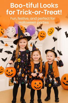 Imagem de Pacote com 3 vestidos de manga comprida PATPAT para meninas, conjunto de Natal