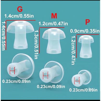 Imagem de Pacote com 30 Olivas Silicone para Aparelho Auditivo Macio Universal P M G