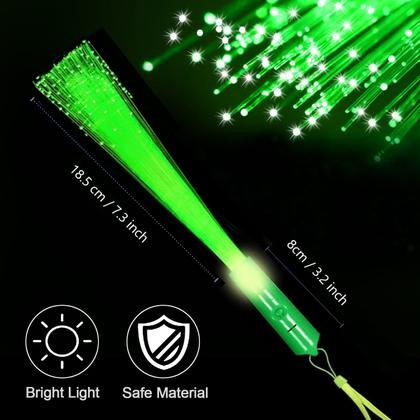 Imagem de Pacote com 36 bastões luminosos de fibra óptica verde NUDALA 26,5 cm