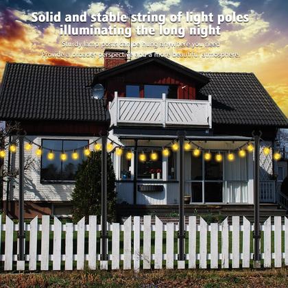 Imagem de Pacote com 4 postes de luz de corda externos NUERPO 1,5 m de metal