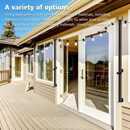 Imagem de Pacote com 4 postes de luz de corda externos NUERPO 1,5 m de metal