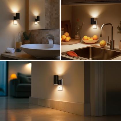 Imagem de Pacote com 4 sensores LED Night Light Briignite Plug-in Dusk to Dawn
