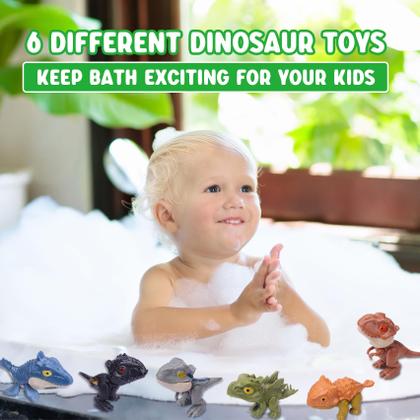 Imagem de Pacote com 6 bonecos de ação de dinossauro AUKSKY com bocas móveis para crianças a partir de 3 anos