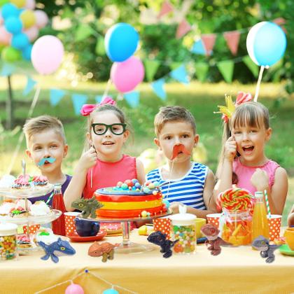 Imagem de Pacote com 6 bonecos de ação de dinossauro AUKSKY com bocas móveis para crianças a partir de 3 anos