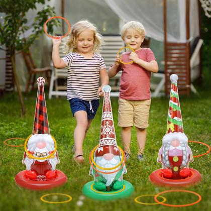 Imagem de Pacote com 6 jogos infláveis de Natal Gnome Ring Toss Game com bomba