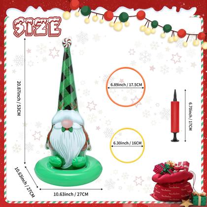 Imagem de Pacote com 6 jogos infláveis de Natal Gnome Ring Toss Game com bomba