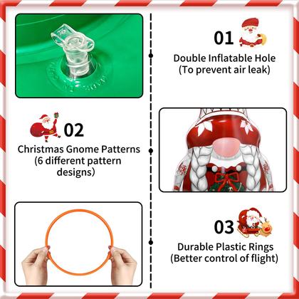 Imagem de Pacote com 6 jogos infláveis de Natal Gnome Ring Toss Game com bomba