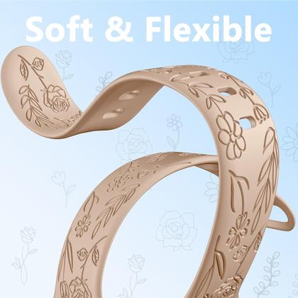 Imagem de Pacote com 6 pulseiras impermeáveis para Apple Watch SNBLK compatíveis com pulseira masculina Apple Watch 44 mm 45 mm 49 mm 42 mm, pulseira de flores fofa para pulseira Apple Watch de 44 mm, série masculina Ultra 2/SE/9/8/7/6/5/4/3/2/1