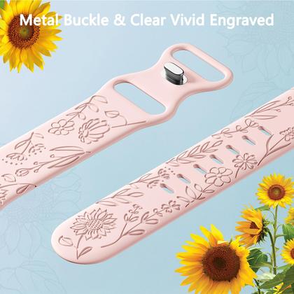 Imagem de Pacote com 6 pulseiras impermeáveis para Apple Watch SNBLK compatíveis com pulseira masculina Apple Watch 44 mm 45 mm 49 mm 42 mm, pulseira de flores fofa para pulseira Apple Watch de 44 mm, série masculina Ultra 2/SE/9/8/7/6/5/4/3/2/1