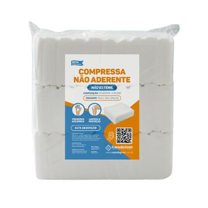 Imagem de Pacote Compressa Gaze Não Aderente TNT Hospitalar 520 gramas