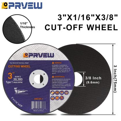 Imagem de Pacote Cut Off Wheel PRVEW de 3 polegadas com 20 polegadas para metal e aço inoxidável