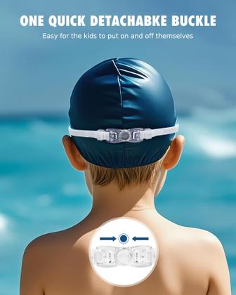 Imagem de Pacote de 2 óculos de natação Aegend Kids para meninos e meninas de 3 a 14 anos