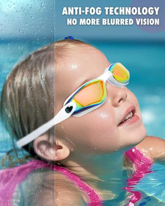 Imagem de Pacote de 2 óculos de natação Aegend Kids para meninos e meninas de 3 a 14 anos
