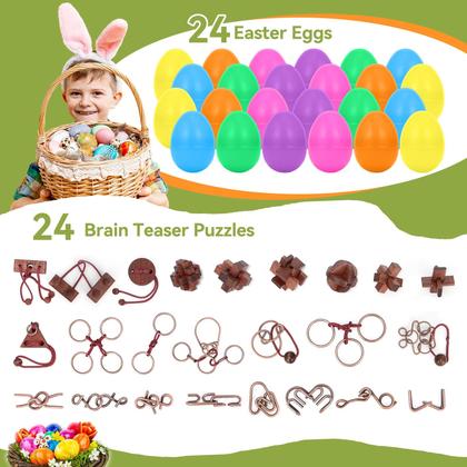 Imagem de Pacote de 24 enchimentos de ovos de páscoa Mytothfy com quebra-cabeças