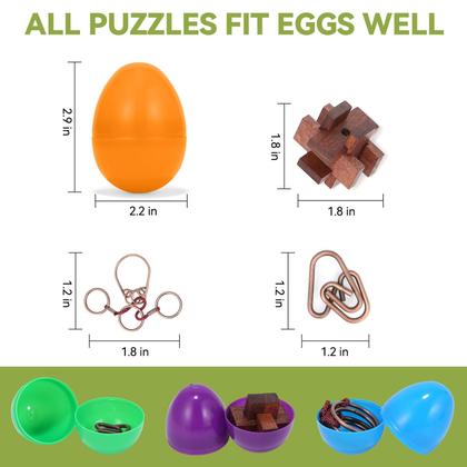 Imagem de Pacote de 24 enchimentos de ovos de páscoa Mytothfy com quebra-cabeças