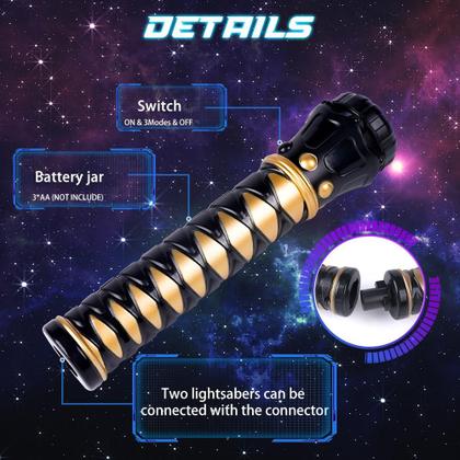 Imagem de Pacote de 4 Light Sabre VATOS, 15 cores, Light up com Sound Kids 3+