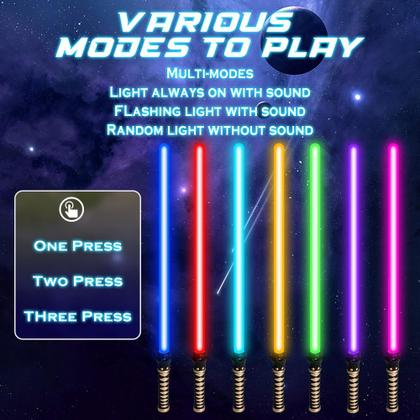 Imagem de Pacote de 4 Light Sabre VATOS, 15 cores, Light up com Sound Kids 3+