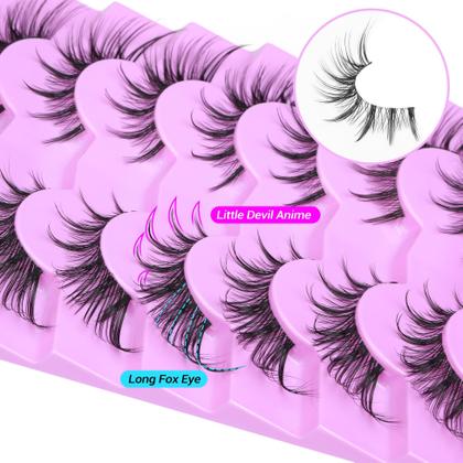 Imagem de Pacote de 7 pares de cílios postiços ALICE Manga Lashes Fox Eye