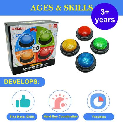 Imagem de Pacote de 8 Answer Buzzers Gelabur para sala de aula de jogos de perguntas e respostas
