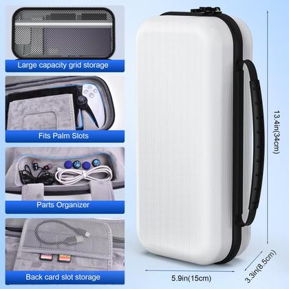 Imagem de Pacote de acessórios para PlayStation Portal, estojo de transporte portátil para PS Portal, base de carregamento magnética para portal PS5, capa protetora, 2 protetores de tela HD, fone de ouvido com fio, 4 alças de polegar