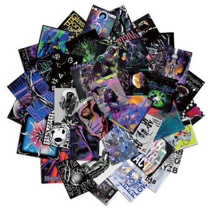 Imagem de Pacote de adesivos Acid Graphics, 40 peças Trendy Futuristic Graff