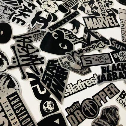 Imagem de Pacote de adesivos: imitação de metal, anime, vinil impermeável, 55 unidades