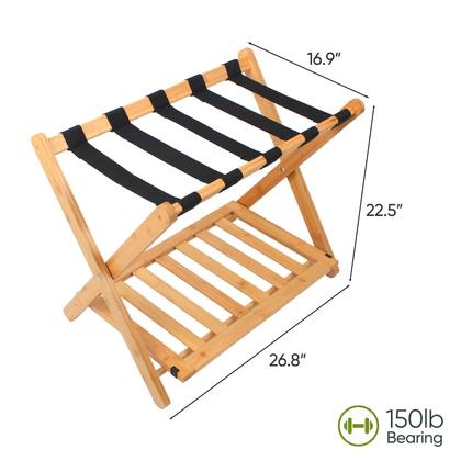 Imagem de Pacote de bagagens de bambu Smart FENDEE com 2 suportes dobráveis