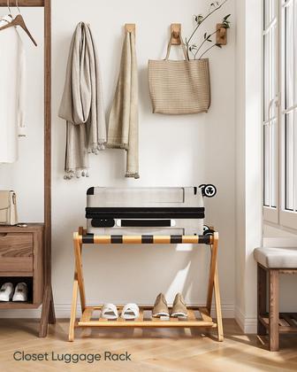 Imagem de Pacote de bagagens de bambu Smart FENDEE com 2 suportes dobráveis