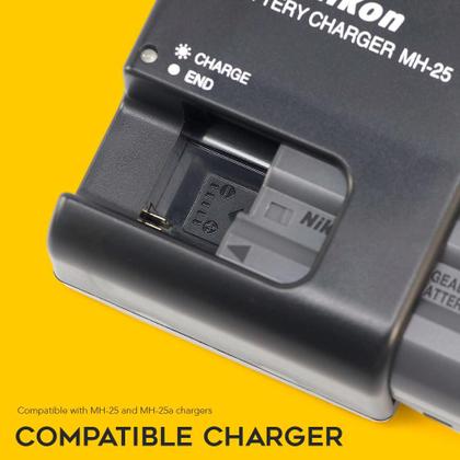 Imagem de Pacote de bateria Nikon EN-EL15c com carregador LCD USB C duplo