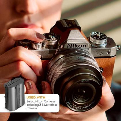 Imagem de Pacote de bateria Nikon EN-EL15c com carregador LCD USB C duplo