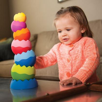 Imagem de Pacote de brinquedos Fat Brain Toys Tobbles, Mini Spinny, Dimpl