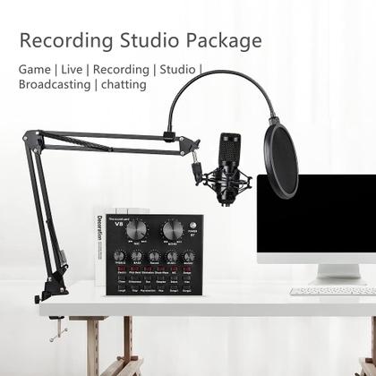 Imagem de Pacote de equipamento de podcast: condensador sktome BM-800 com trocador de voz