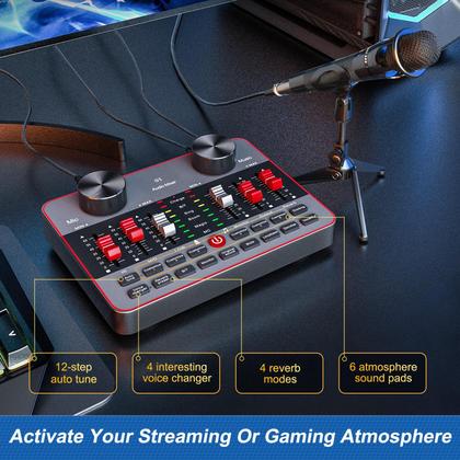 Imagem de Pacote de Equipamentos de Podcast NecUlogy G1 com 2 Microfones para Vídeo e TikTok