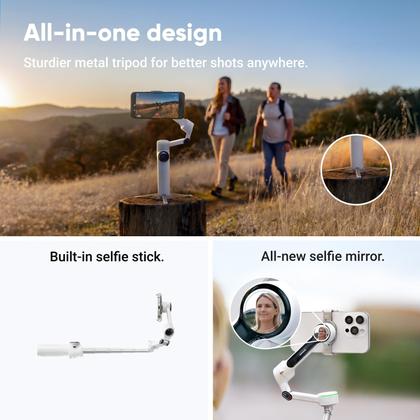 Imagem de Pacote de microfone Phone Gimbal Insta360 Flow 2 Pro cinza com tripé