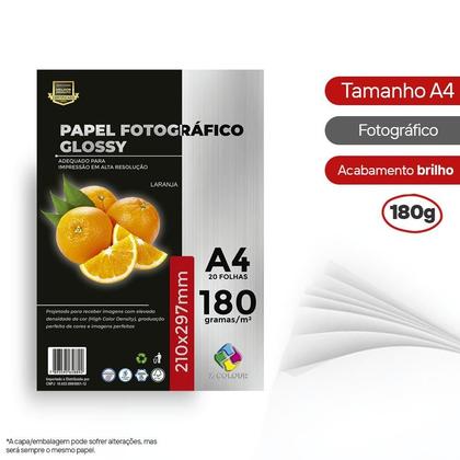 Imagem de Pacote de Papel Fotográfico A4 180g Brilhante com 40 Folhas