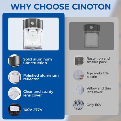 Imagem de Pacote de parede LED CINOTON 26W 3000LM 5000K IP65 100-277V Pacote com 4