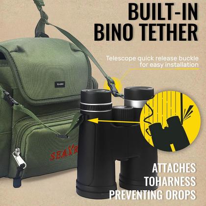 Imagem de Pacote de peito com arnês binocular SEAKRU com bolsa rangefinder