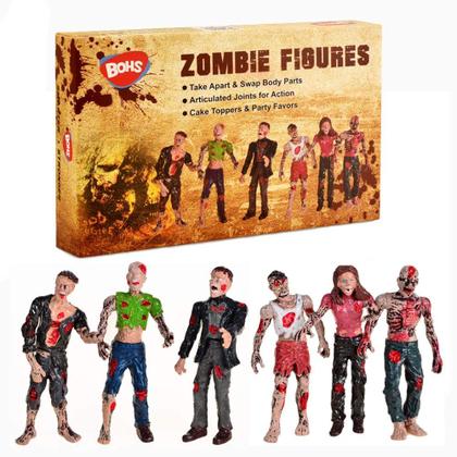 Imagem de Pacote de presente Action Figures BOHS Zombie de 10 cm  pacote com 6