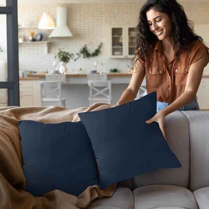 Imagem de Pacote de roupa de cama Throw Pillows Insert Utopia com 2 almofadas marinhas de 40 x 40 cm