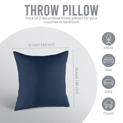 Imagem de Pacote de roupa de cama Throw Pillows Insert Utopia com 2 almofadas marinhas de 40 x 40 cm