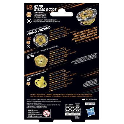 Pacote inicial Beyblade X Wand Wizard 5-70DB UX com Launcher 8+