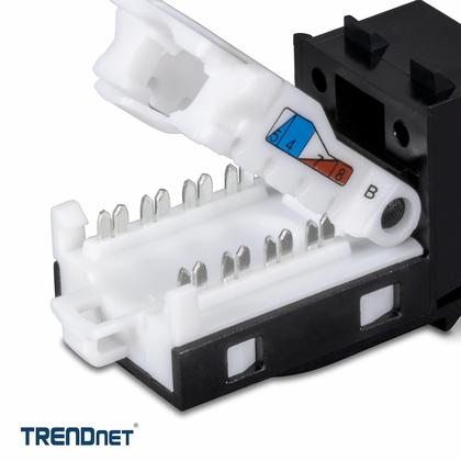 Imagem de Pacote Keystone Jack TRENDnet Cat6, pacote com 25, preto TC-K25C6BK