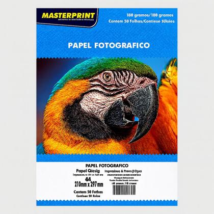 Imagem de Pacote Papel Fotográfico 180g Glossy com 50 Unidades A4 210mmX297mm