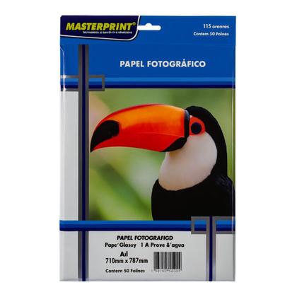 Imagem de Pacote Papel Fotográfico Glossy 115g com 50 Folhas 210mmx297mm